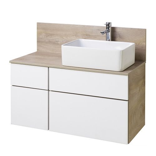 Тумба под раковину Aquaton Мишель 1A244101MIX40 100х50 подвесная цвет бежевый/коричневый