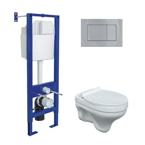 Комплект унитаз с инталляцией и клавишей смыва Berges АТОМ 043315