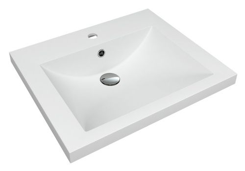 Раковина из искусственного камня Florentina Анита 580 10.150.00580.201 60х50 накладная цвет белый 1 отверстие под смеситель
