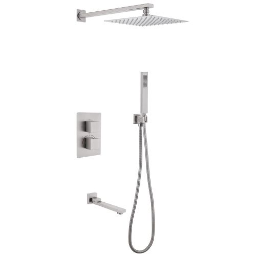 Душевая система Abber AF8250SP встраиваемая в стену цвет серый с термостатом