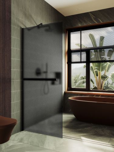 Душевая перегородка Maybah Glass MGD-736-6ш 90х195 стекло тонированное профиль черный