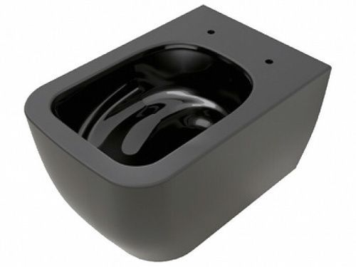 Чаша унитаза подвесная Scarabeo Teorema 2.0 5126/TW 49 BK цвет черный без сиденья безободковая смыв торнадо