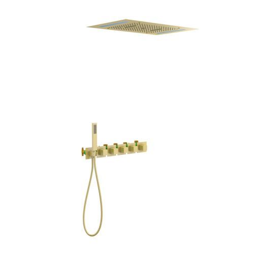 Душевая система Timo Petruma SX-5229/17SM встраиваемая в стену цвет золото с термостатом