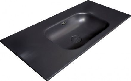 Раковина керамическая Armadi Art Vallessi 838-120-B 120х50 встраиваемая цвет черный 1 отверстие под смеситель