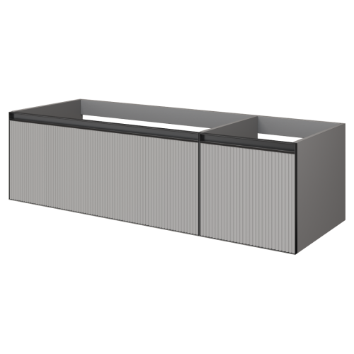 Тумба под раковину Armadi Art Quatro 790-M2-140-L-RIB-A 140х50 подвесная цвет серый
