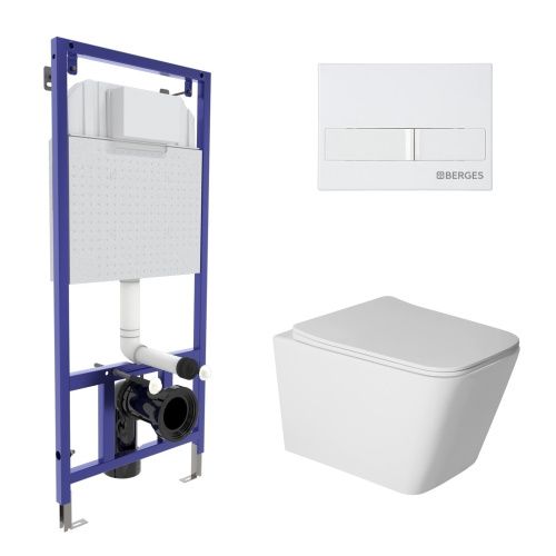 Комплект унитаз с инталляцией и клавишей смыва Berges NOVUM 043397