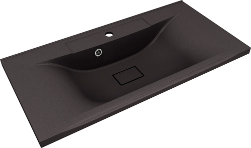 Раковина из искусственного камня Florentina Прима 900 10.010.00900.302 90х50 накладная цвет черный 1 отверстие под смеситель