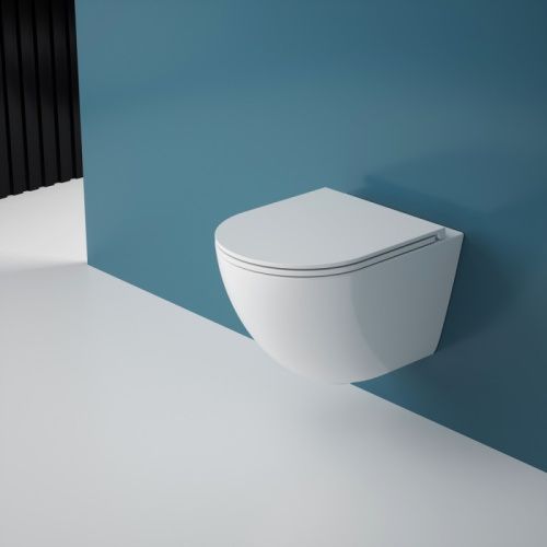 Унитаз подвесной Esbano GARDENA-49T ESUPGARD49TW белый с сиденьем микролифт безободковый смыв торнадо