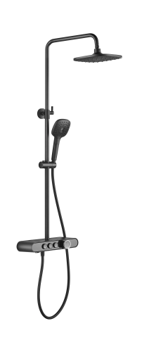 Душевая стойка Arrow AG3323SHMB настенная цвет черный с термостатом