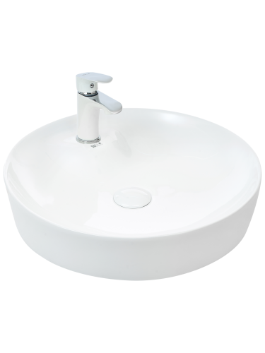 Раковина из сантехнического фаянса WeltWasser WW SK 10000004568 50 см накладная цвет белый 1 отверстие под смеситель