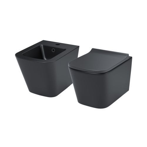 Унитаз подвесной IDDIS Bild BILR2BMi73 черный с сиденьем микролифт безободковый каскадный смыв