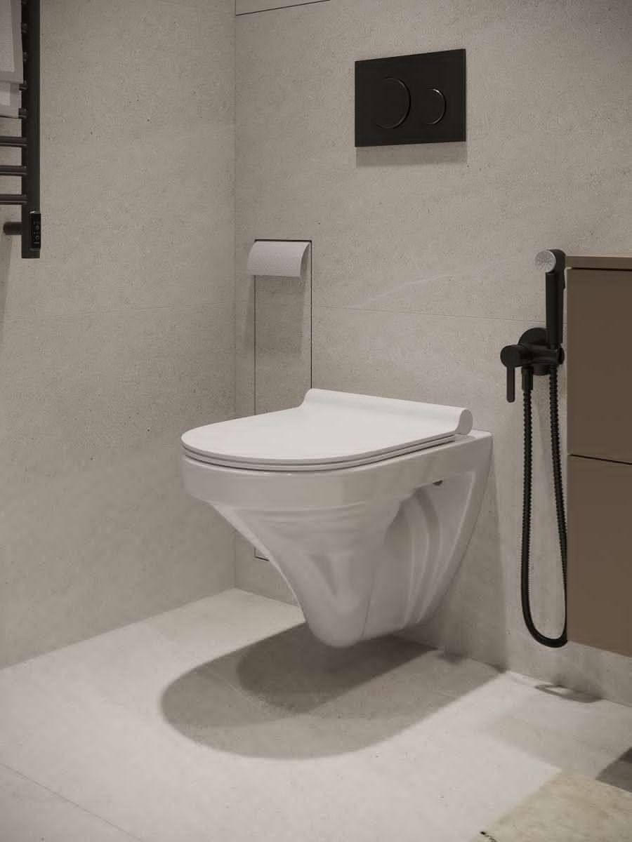 Унитаз подвесной Agger AT06100 белый с сиденьем микролифт каскадный смыв - фото 3