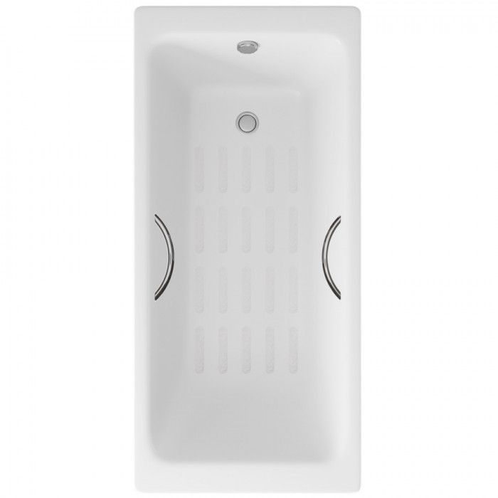 Ванна чугунная Delice Parallel DLR220506R-AS 180х80 пристенная прямоугольная без ножек с ручками