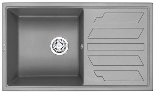 Кухонная мойка Granula 8601, АЛЮМИНИУМ 85х50 цвет серый поверхность матовая