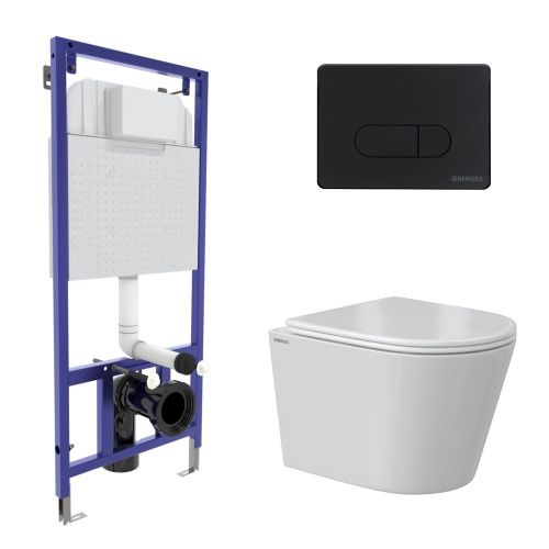 Комплект унитаз с инталляцией и клавишей смыва Berges NOVUM 043376