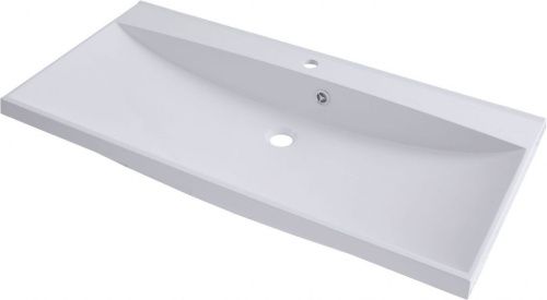 Раковина из искусственного камня Aquanet Нота NEW 00204096 100х50 полувстраиваемая цвет белый 1 отверстие под смеситель