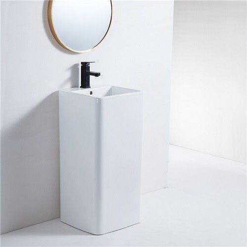 Раковина из сантехнического фаянса CeramaLux P7004L 40х40 напольная цвет белый 1 отверстие под смеситель - фото 5