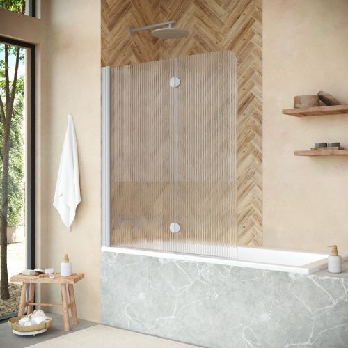 Душевая шторка на ванну Vegas-Glass E2V+E2V NOVO E2V NOVO 120 07 Moru L 120х140 стекло рифленое профиль хром ориентация левая