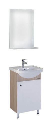 Комплект мебели: тумба с раковиной + зеркало Grossman Eco Line 105206 50х30 напольный цвет белый/коричневый