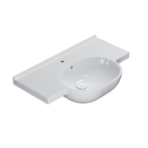 Раковина керамическая Globo Mode ME080BI*1 80 см подвесная цвет белый 1 отверстие под смеситель