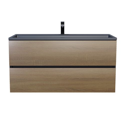 Тумба с раковиной Uperwood Barsa 298301045 100х50 цвет коричневый/черный