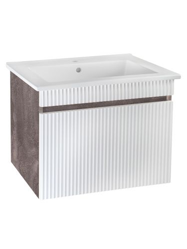 Тумба под раковину Runo Модена 00-00001426 70х50 подвесная цвет белый/серый