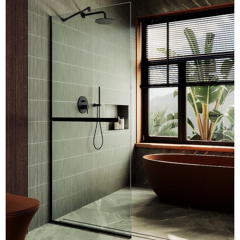 Душевая перегородка Maybah Glass MGD-732-6у 90х195 стекло прозрачное профиль черный