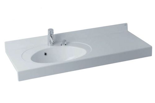 Раковина из искусственного камня Aquaton Отель 1A70093NOT01L 120х50 подвесная цвет белый 1 отверстие под смеситель