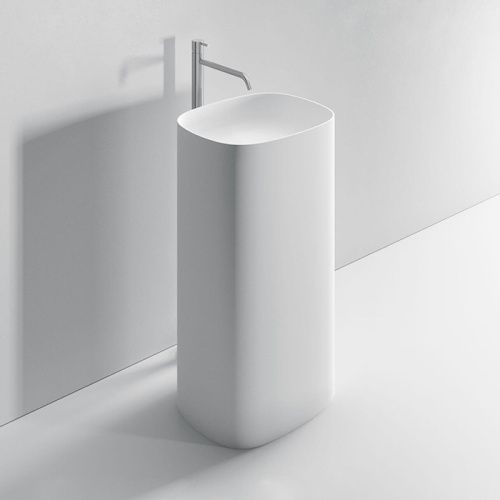 Раковина из искусственного камня Milldue 4933*0 Bianco Opaco 50 см напольная цвет белый без отверстий под смеситель