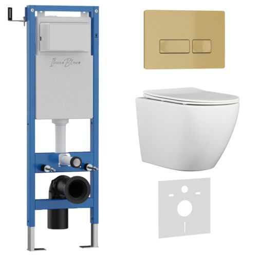 Комплект унитаз с инталляцией и клавишей смыва Iberica Blanca BILBAO ALTO IB.001M.BLA.231.215