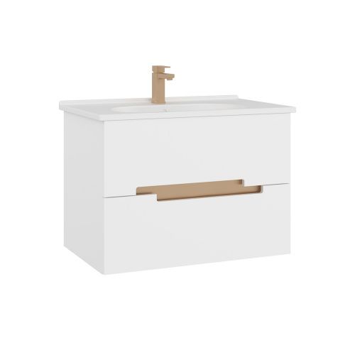 Тумба с раковиной Orka Lodi 5005884 80х50 подвесная цвет белый