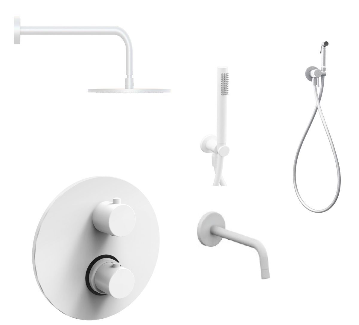 Душевая система Paffoni Light KITZLIQ019BO045 встраиваемая в стену с термостатом