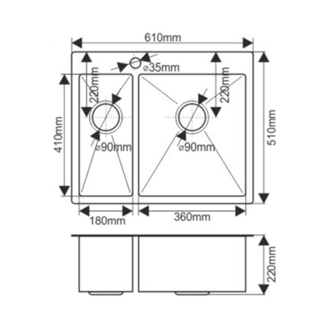 Кухонная мойка Melana ProfLine H6151S сатин 60х50 цвет серый поверхность матовая - фото 2