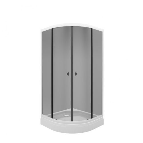 Душевой уголок Тритон Грэй Щ0000066464 90х90 стекло тонированное профиль белый с поддоном