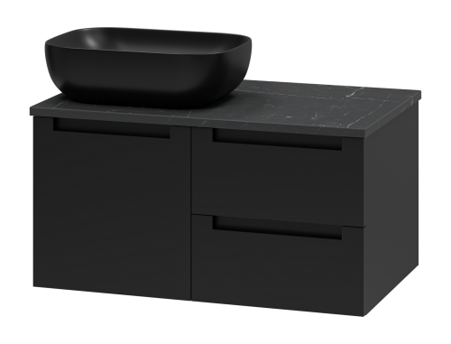 Тумба под раковину Brevita Cargo CAR-01080-021П2Я 80х50 подвесная цвет черный