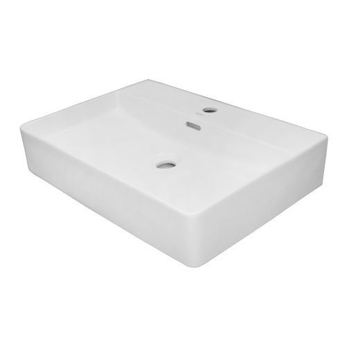 Раковина из сантехнического фаянса Azario AZ-2173-MW 60 см накладная цвет белый 1 отверстие под смеситель