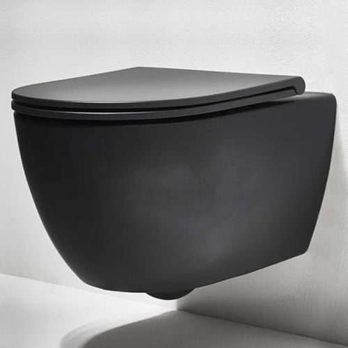 Чаша унитаза подвесная Simas Trevi TRV18nero matt цвет черный без сиденья безободковая смыв торнадо