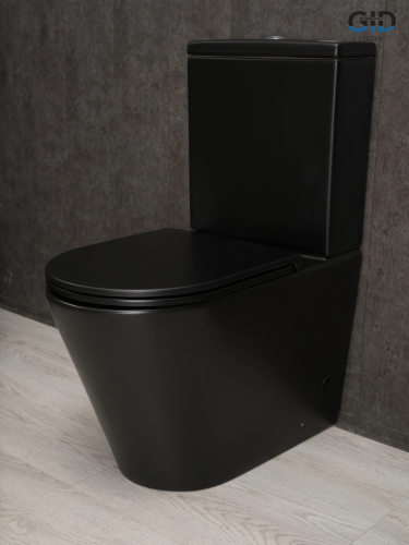 Унитаз напольный с бачком Gid Cortado Tn2189Bm (62248Y) черный с сиденьем микролифт безободковый
