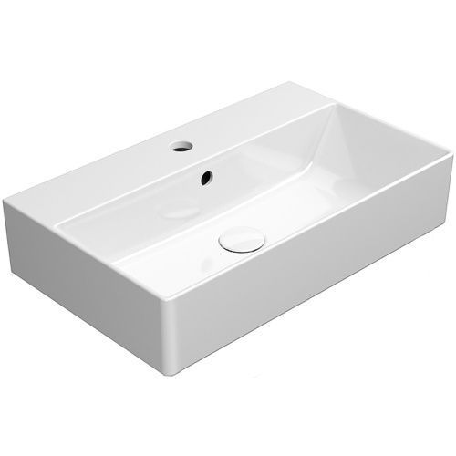 Раковина из сантехнического фаянса GSI Kube X 9454111_УЦ 60х40 подвесная цвет белый 1 отверстие под смеситель