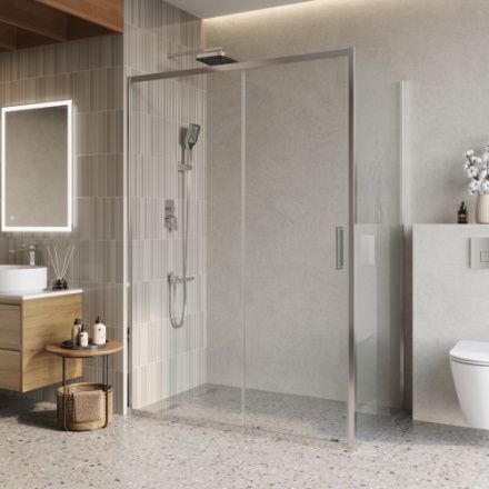 Душевой уголок BelBagno LUCE LUCE-AH-1-140/90-C-Cr 140х90 стекло прозрачное профиль хром без поддона