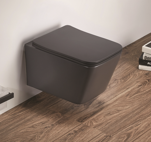 Унитаз подвесной CeramaLux 5170MDH серый с сиденьем микролифт каскадный смыв