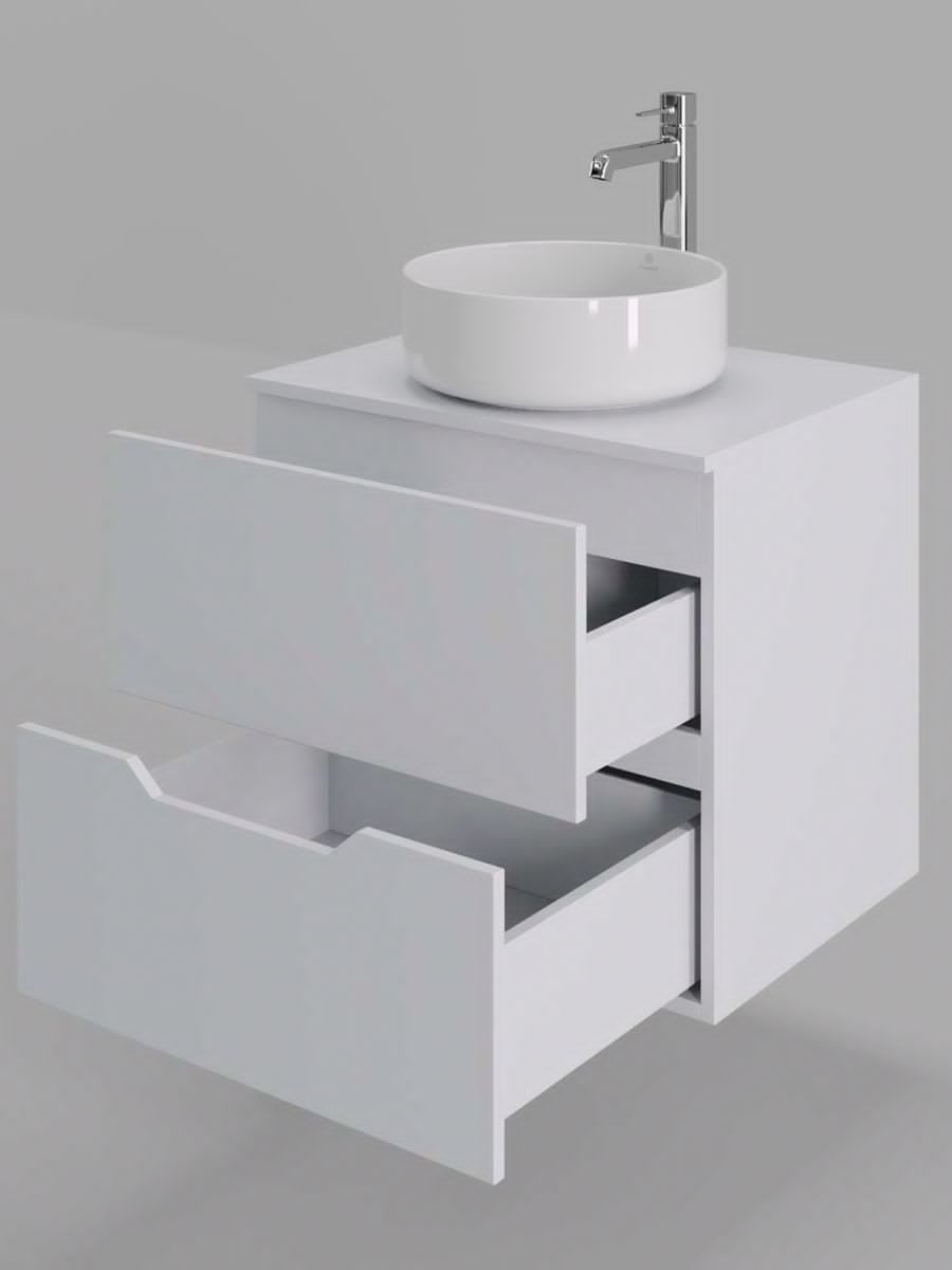 Тумба с раковиной Orange Line Li-60TuwMDF+B09-360W 60х50 подвесная цвет белый - фото 4