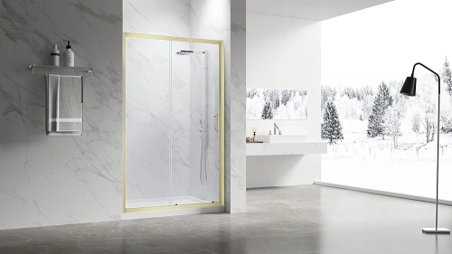 Душевая дверь Veconi Vianno VN55G-140-01-C8 140х195 стекло прозрачное профиль золото