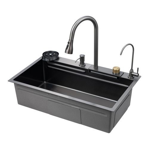 Кухонная мойка Savol S-SC003Q 75х45 цвет серый поверхность матовая