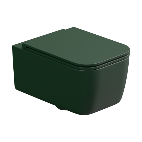 Чаша унитаза подвесная GSG Ceramic Design Brio BRWCSO036 цвет зеленый без сиденья безободковая каскадный смыв