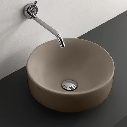 Раковина керамическая Kerasan CENTO 355781 50 см накладная цвет коричневый без отверстий под смеситель