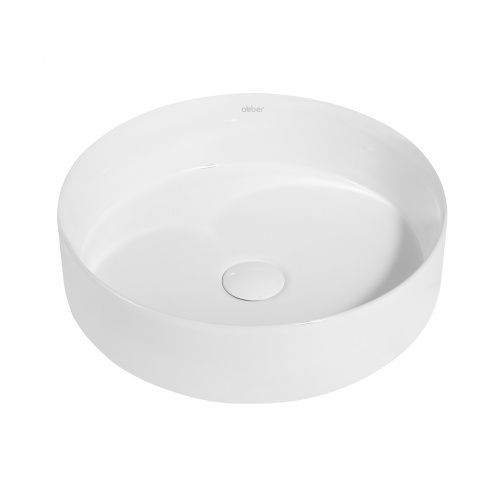 Раковина из сантехнического фаянса Abber BEQUEM AC2109 40х40 накладная цвет белый без отверстий под смеситель