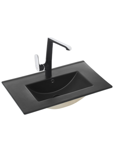 Раковина из сантехнического фаянса WeltWasser WW SK 10000005572 40 см встраиваемая цвет черный