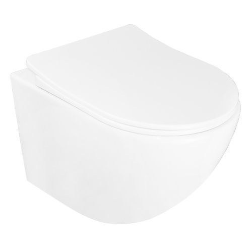 Чаша унитаза подвесная Azario Pro CS-1049SB цвет белый без сиденья безободковая каскадный смыв