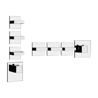 Смеситель Gessi Rettangolo Wellness 43216/031 встраиваемый в стену хром